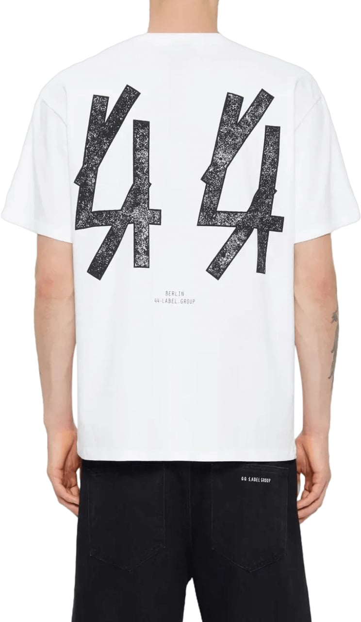 44 Label Group T-shirt met zwarte lijst, wit Wit
