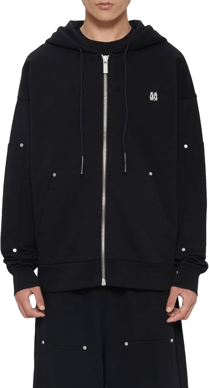 44 Label Group MONK HOODIE MET RITS Zwart