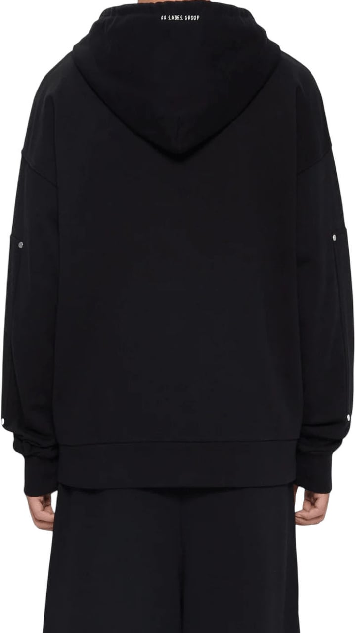 44 Label Group MONK HOODIE MET RITS Zwart