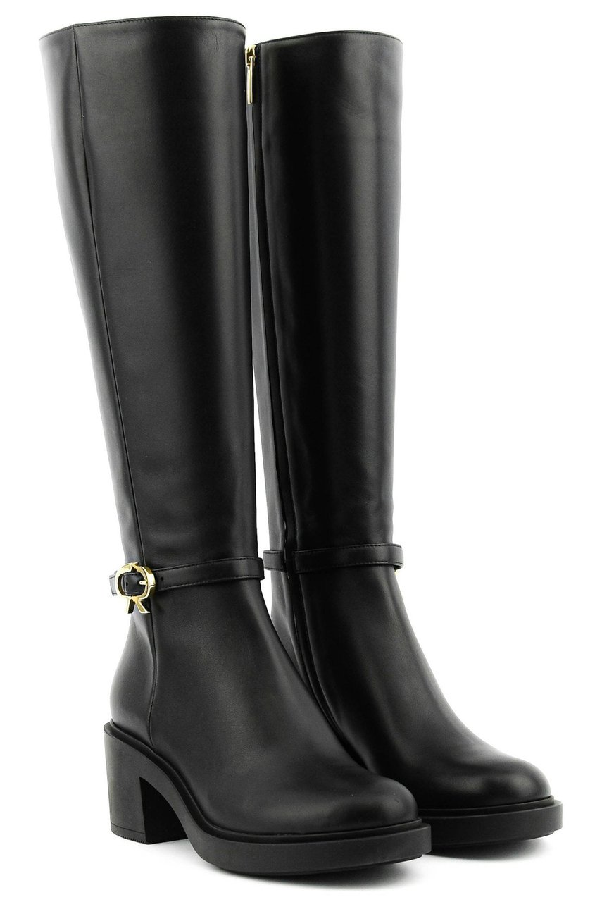 Gianvito Rossi Ribbon Dumont Long Boot Back Zwart