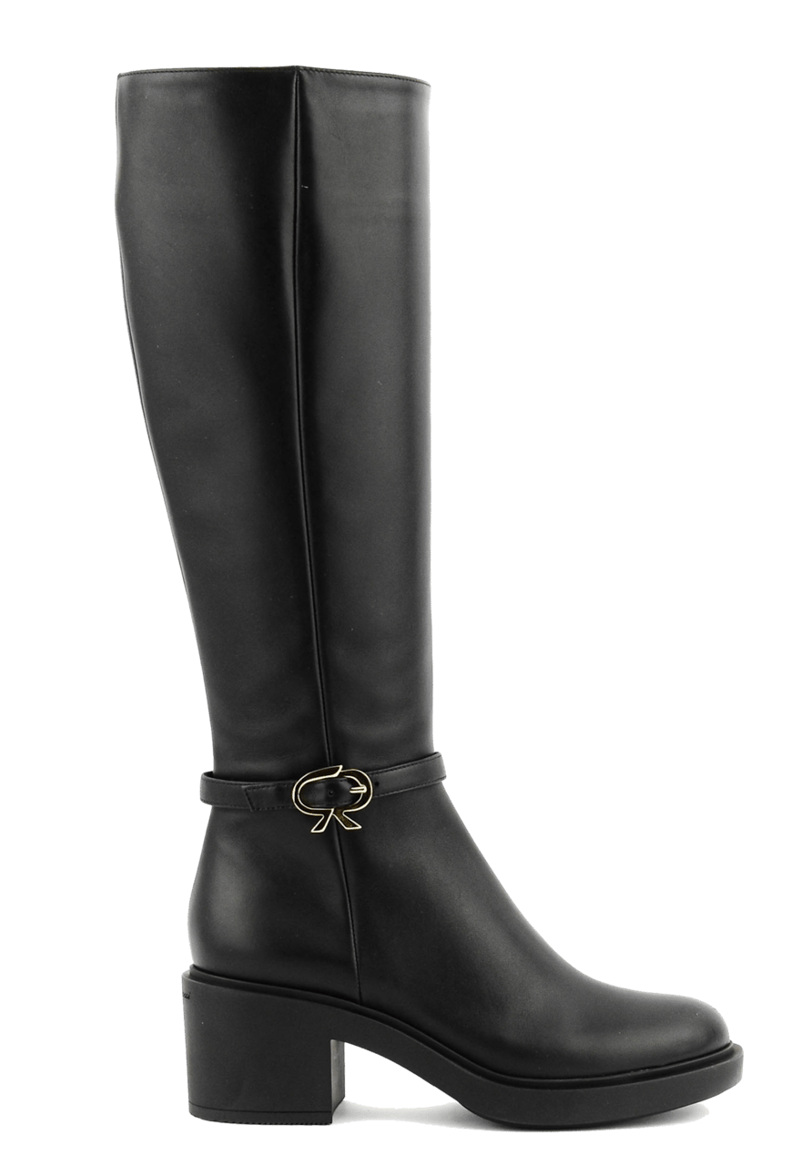 Gianvito Rossi Ribbon Dumont Long Boot Back Zwart