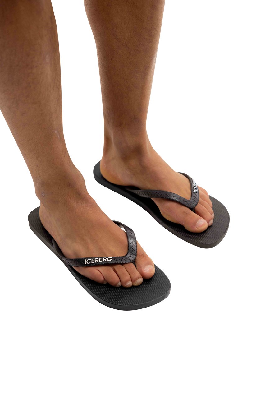 Iceberg Slippers Heren Zwart/Wit Zwart
