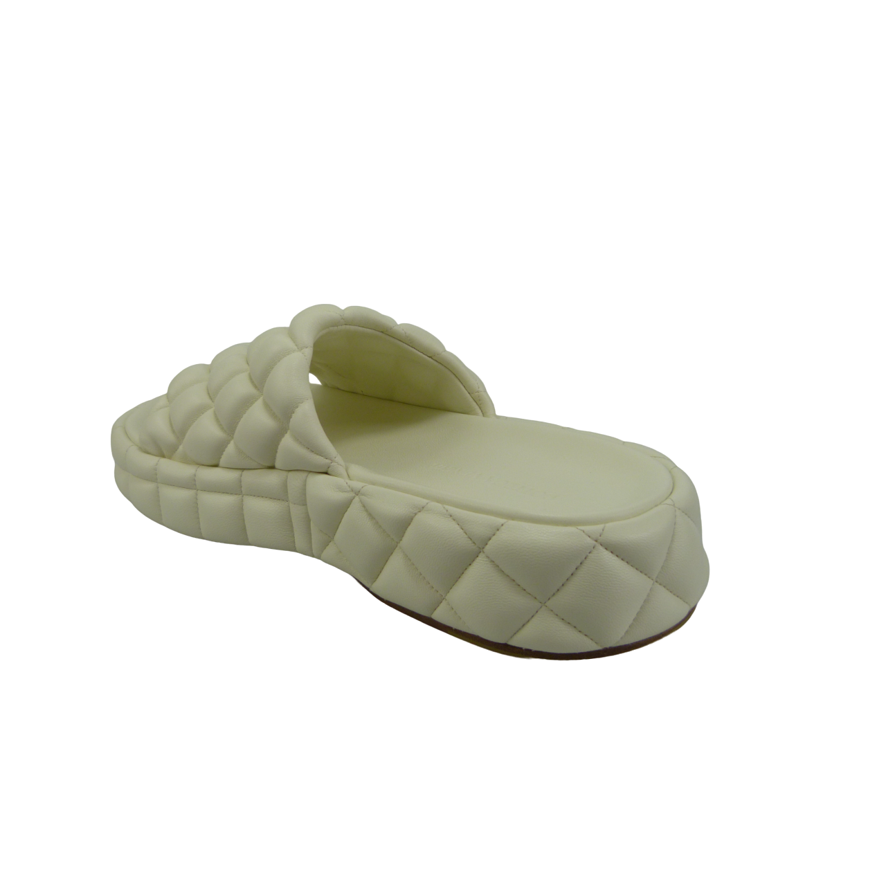 Bottega Veneta Sandalo imbottito in pelle bianca Wit