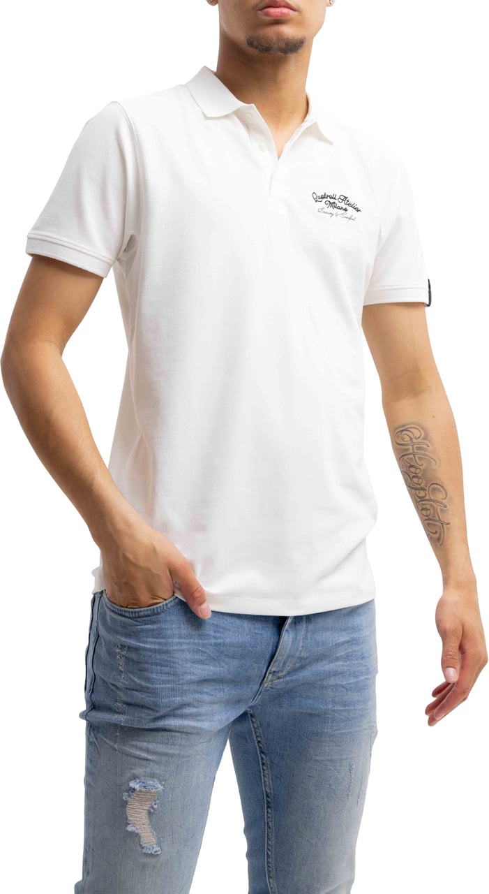 Quotrell Atelier Milano Chain Polo | White/black Wit