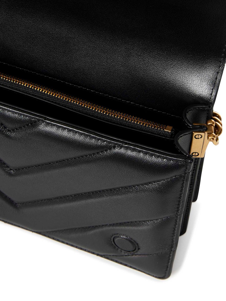 Pinko Pinko Black nappa Classic Love crossbody bag Zwart