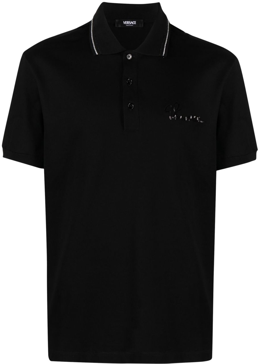 Versace T-Shirts And Polos Black Zwart