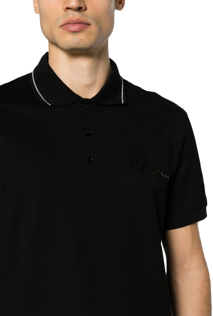 Versace T-Shirts And Polos Black Zwart