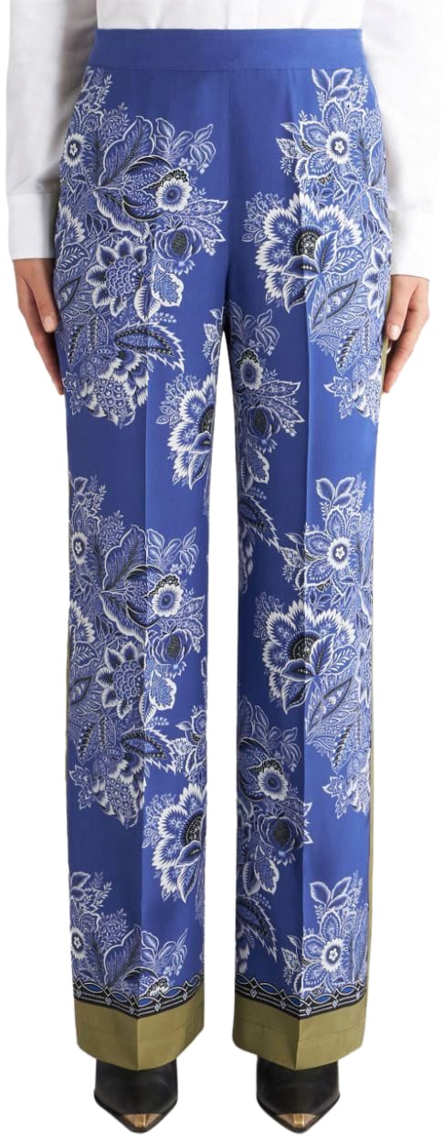 Etro Trousers Blue Blauw