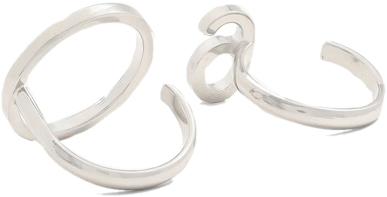 Maison Margiela 6 Logo Set Of 2 Rings Zilver