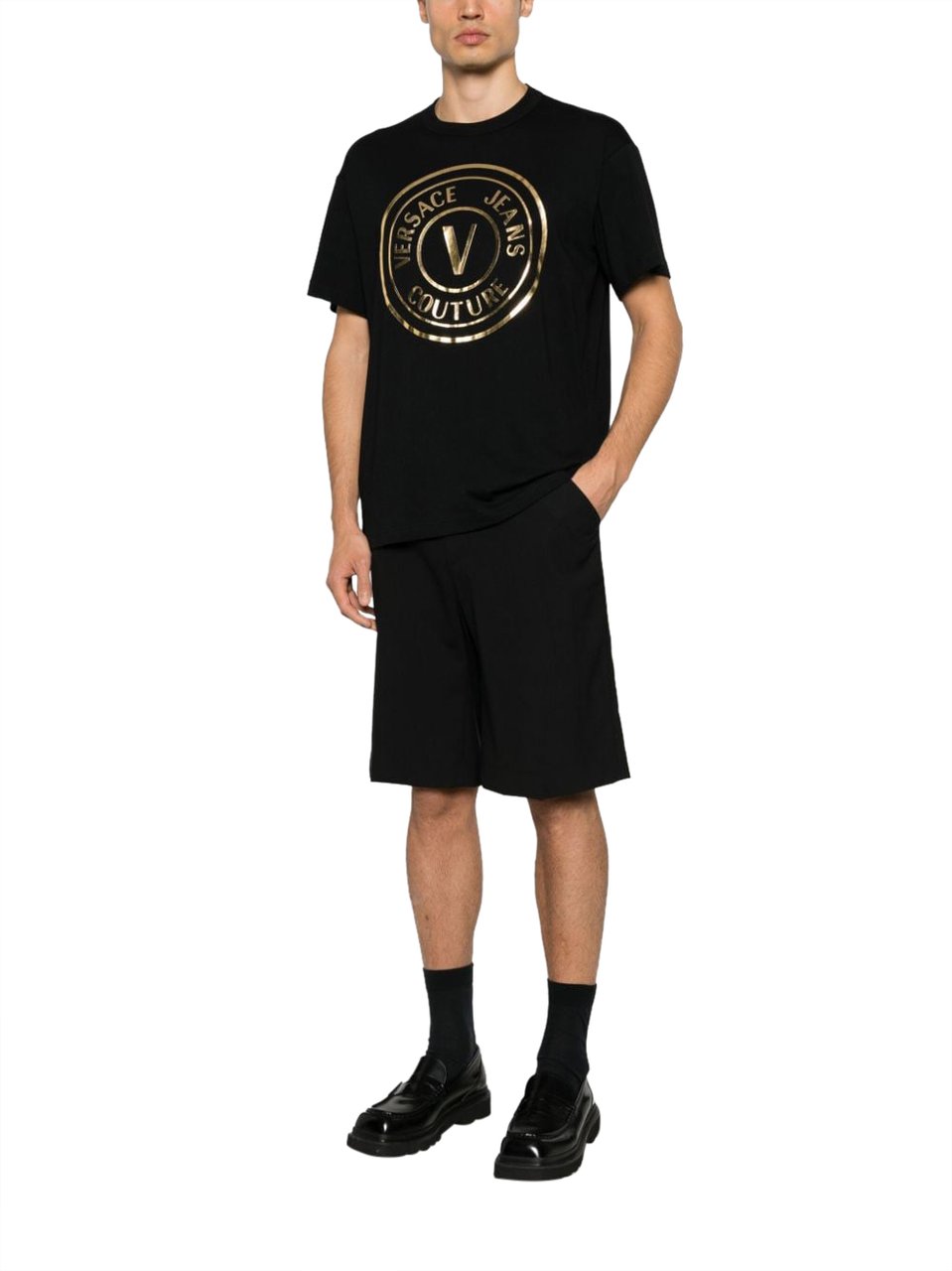 Versace Jeans Couture Versace Jeans Couture T-shirts And Polos Black Zwart