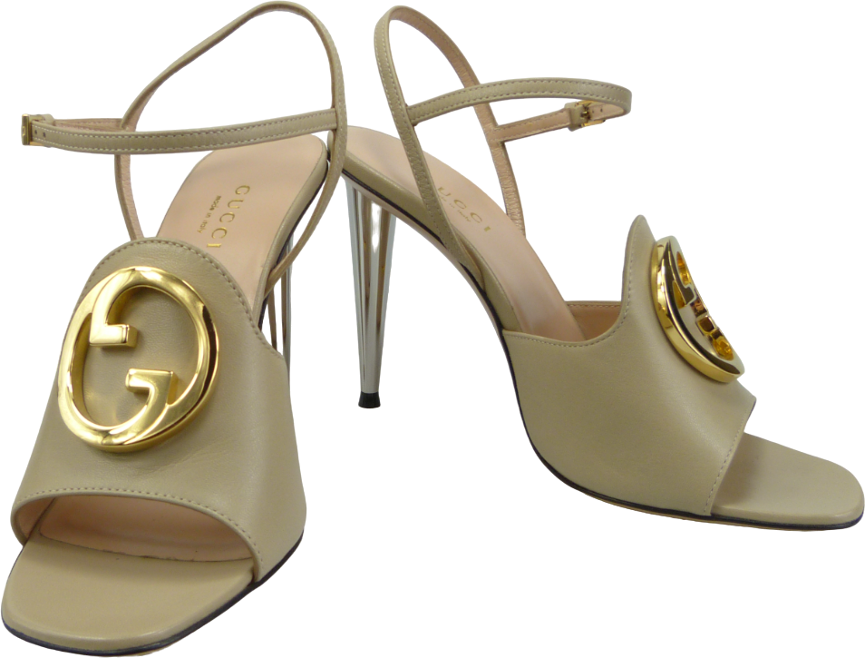 Gucci Sandalo con tacco Blondie beige Beige