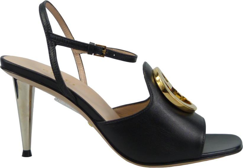 Gucci Sandalo con tacco Blondie nero Zwart