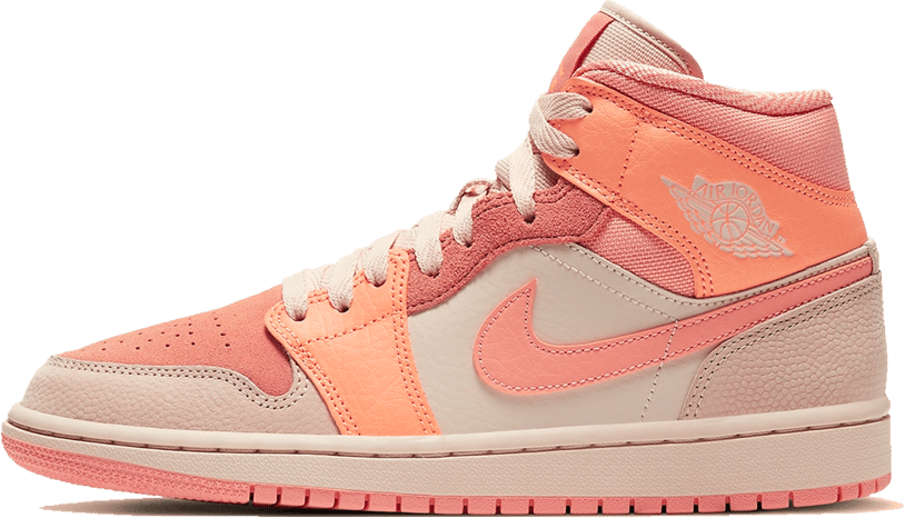 Nike Air Jordan 1 Mid Apricot Orange Terra Blush Divers