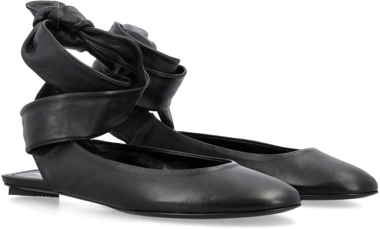 The Attico Cloe Ballerina Nero Zwart