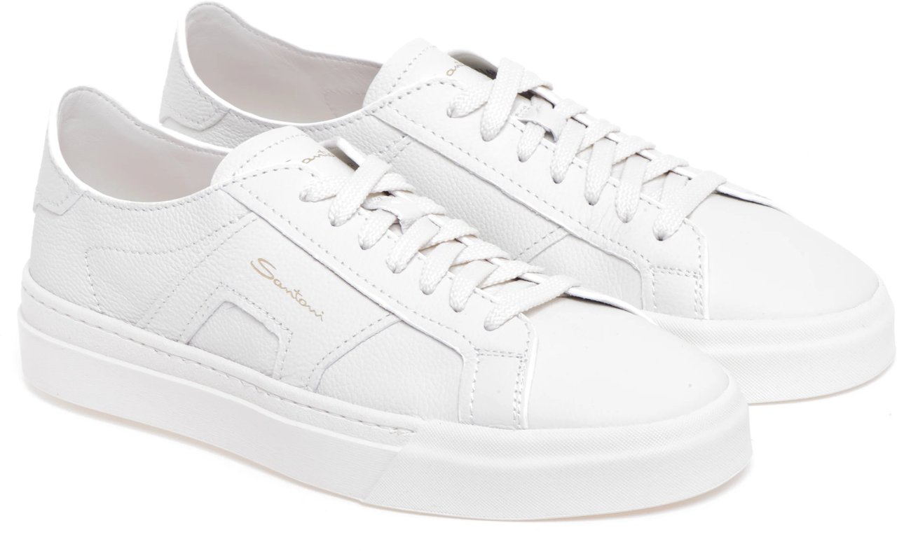 Santoni Sneakers Cream Wit