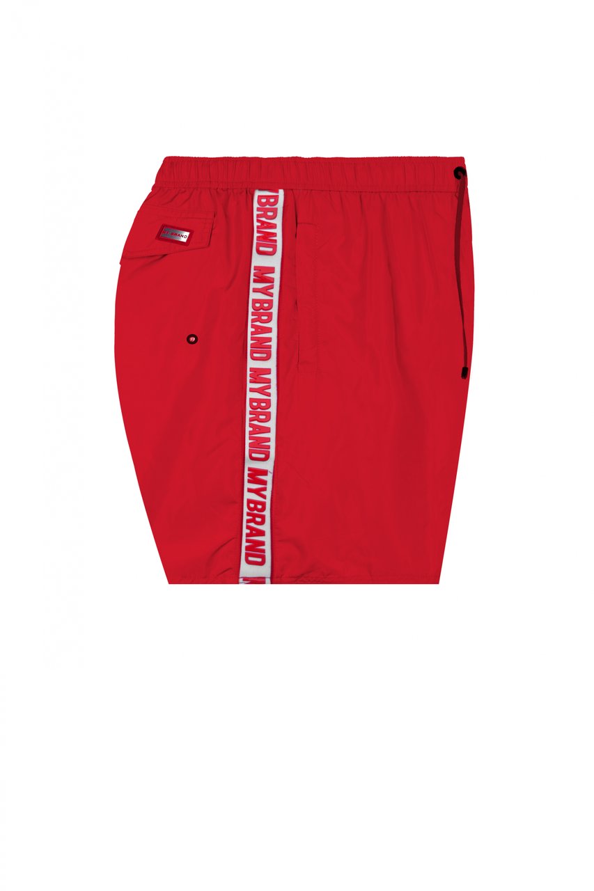 My Brand MB Logo Taping Swimshort Red | RED Rood