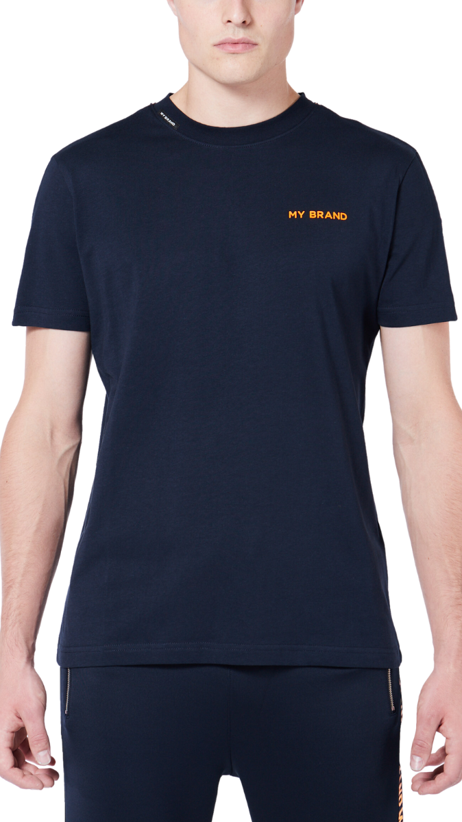 My Brand My Brand Tape T-Shirt | NAVY - ORANGE Blauw