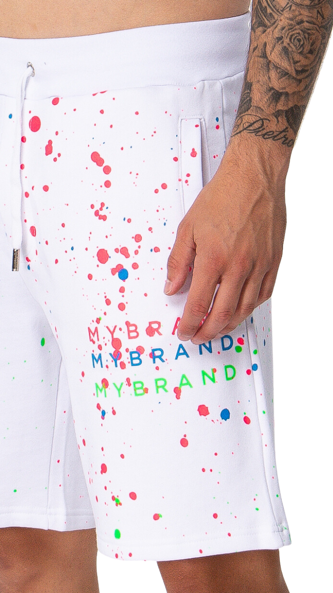 My Brand Neon Paint Splash MB Short White | WHITE Wit
