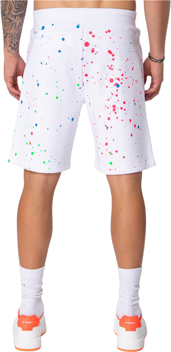 My Brand Neon Paint Splash MB Short White | WHITE Wit