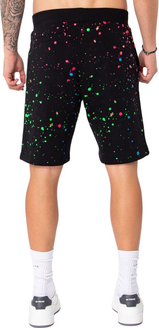 My Brand Neon Paint Splash MB Shorts Black | BLACK Zwart