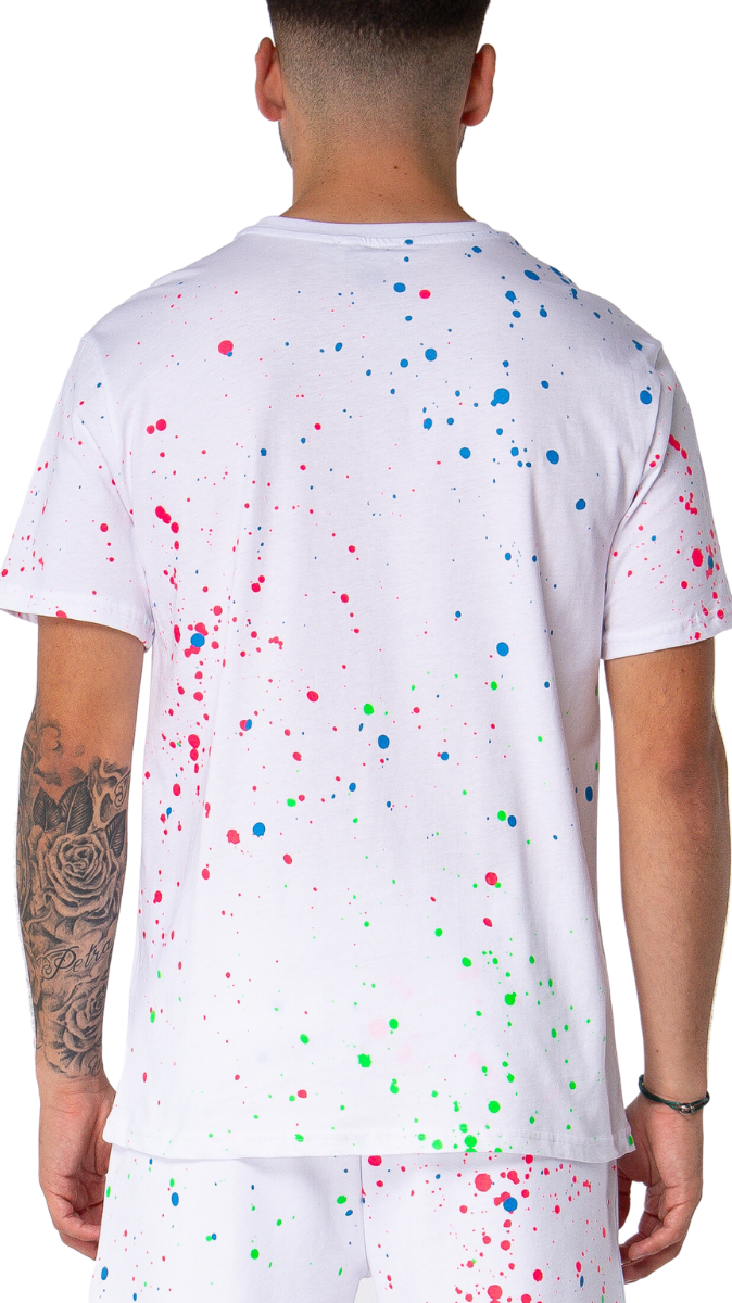 My Brand Neon Paint Splash MB Tshirt White | WHITE Wit