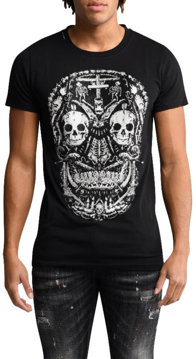 My Brand Skull Details T-Shirt | BLACK Zwart