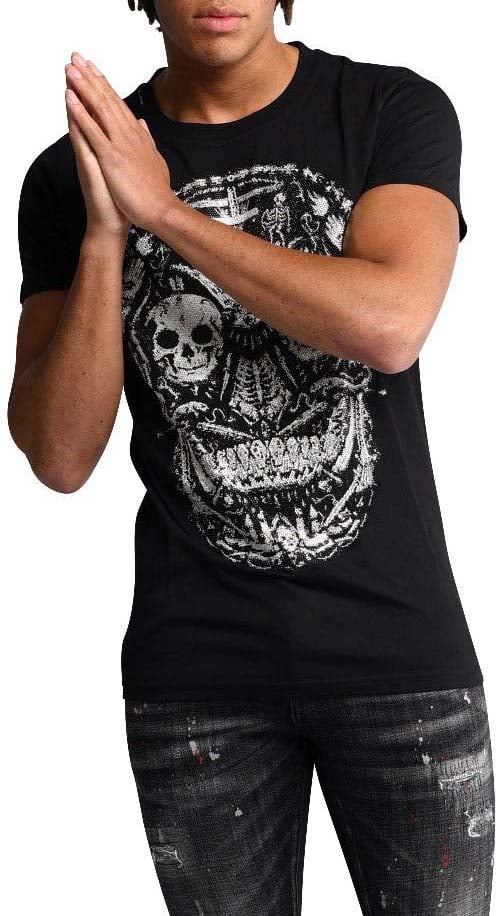 My Brand Skull Details T-Shirt | BLACK Zwart