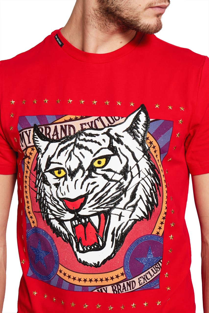 My Brand CARNIVAL TIGER T-SHIRT | RED Rood