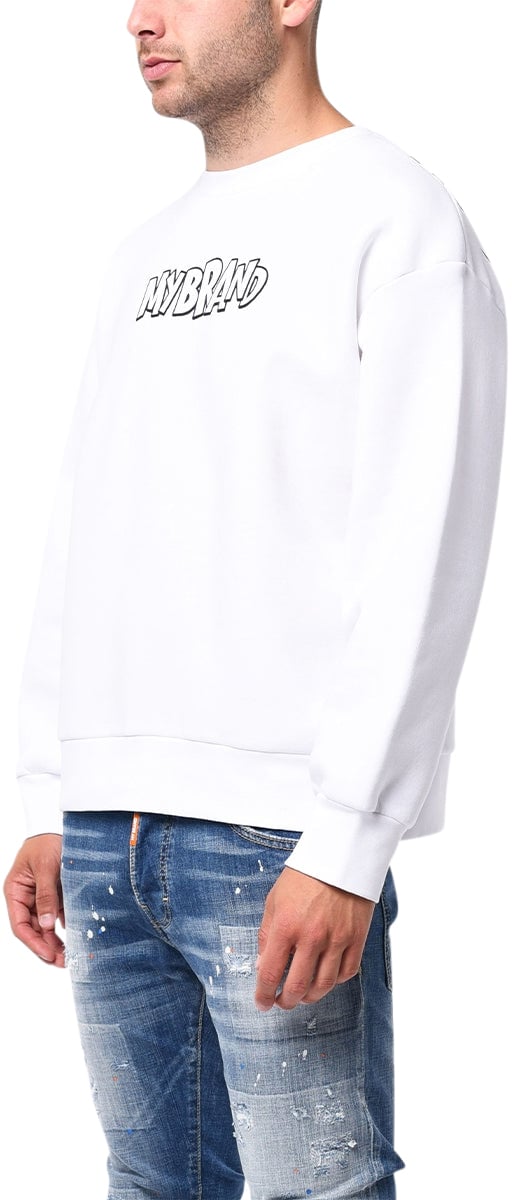 My Brand MY BRAND BIG LETTERS ALL OVER SWEATER | BLACK Zwart