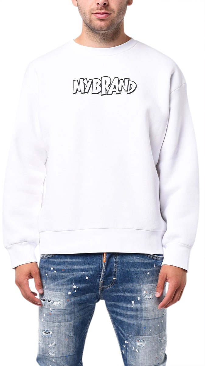 My Brand MY BRAND BIG LETTERS ALL OVER SWEATER | BLACK Zwart