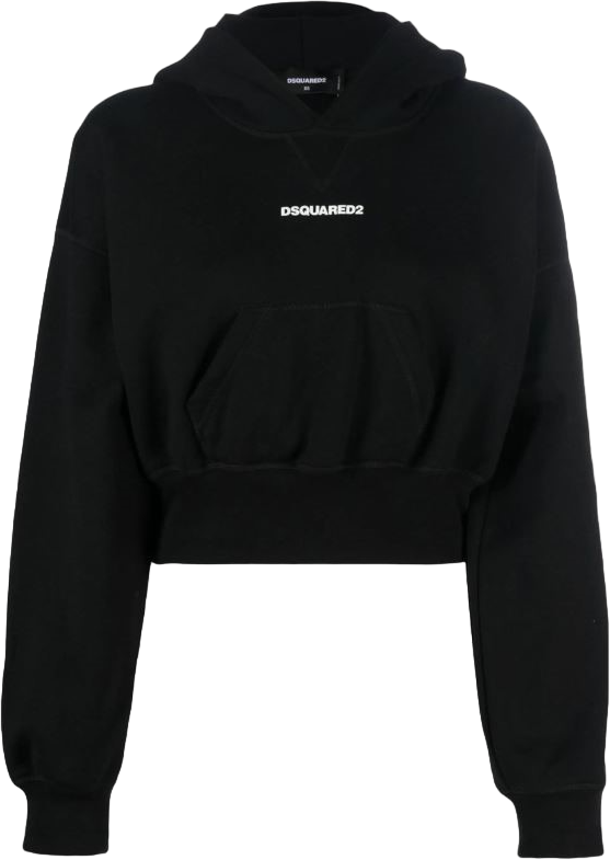Dsquared2 Felpa con cappuccio con stampa logo Zwart