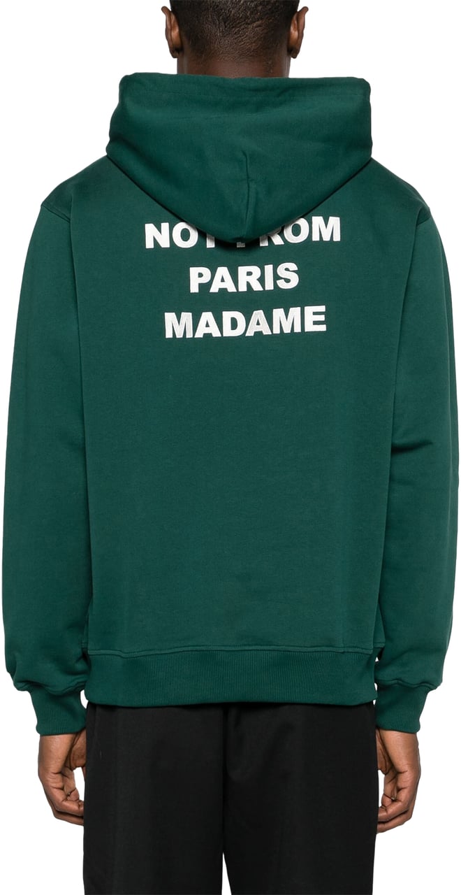 Drôle de Monsieur Heren Slogan Hoodie Groen Groen