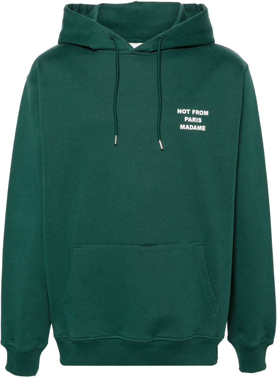 Drôle de Monsieur Heren Slogan Hoodie Groen Groen