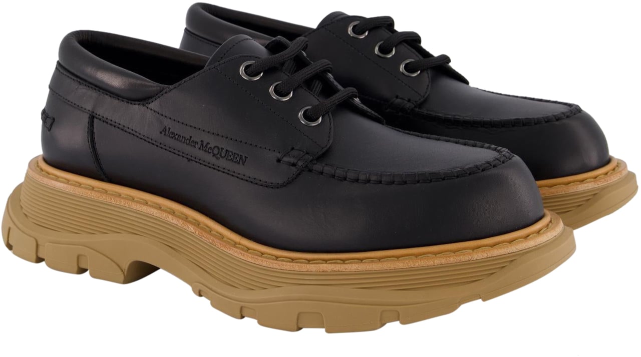 Alexander McQueen Heren Shoe Leath.Su.Rubber Upper Lea Zwart