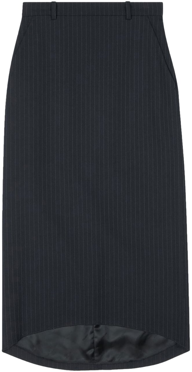 Balenciaga Hourglass Pinstripe Pencil  Skirt Zwart