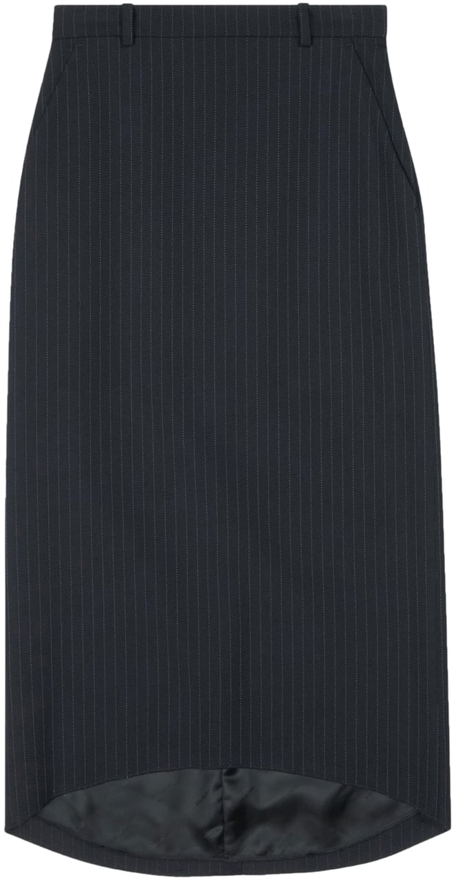 Balenciaga Hourglass Pinstripe Pencil  Skirt Zwart
