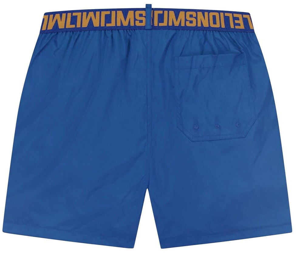 Malelions Venetian Swim Shorts - Cobalt/Gold Blauw