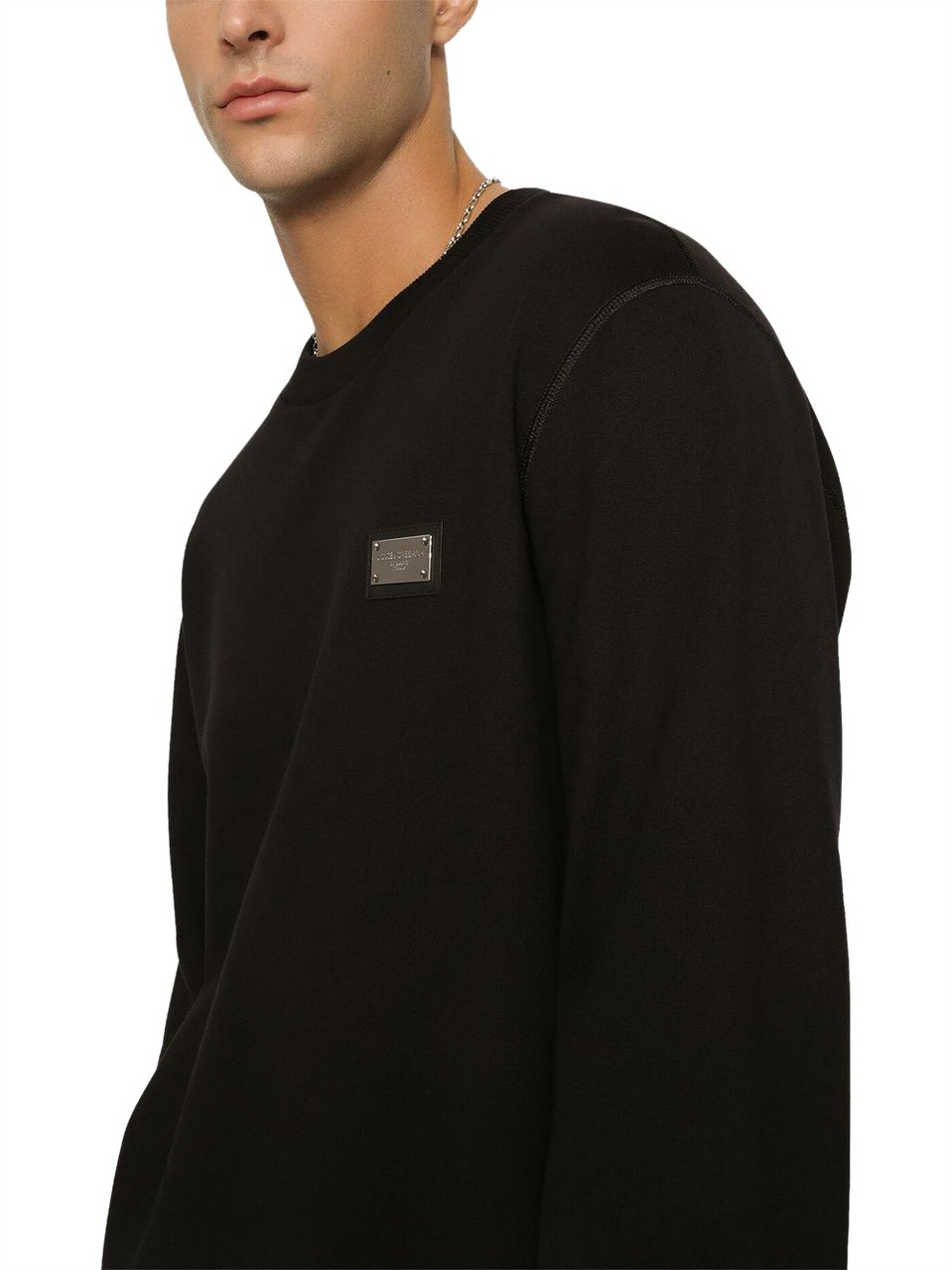 Dolce & Gabbana Jersey Sweatshirt With Branded Tag Zwart