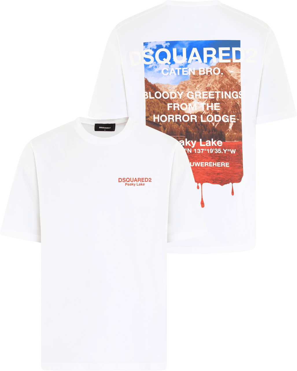 Dsquared2 Heren Peaky Lake T-Shirt Wit Wit