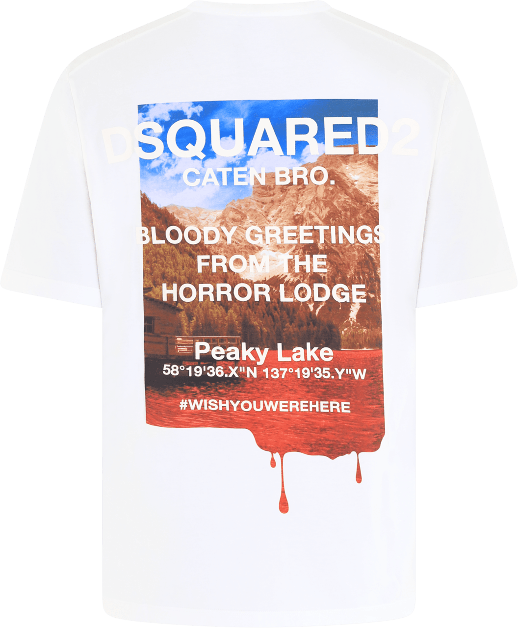 Dsquared2 Heren Peaky Lake T-Shirt Wit Wit