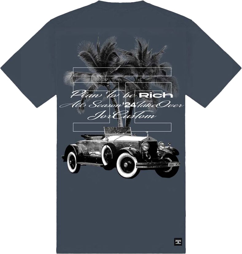 JORCUSTOM Rolls Slim Fit T-Shirt SteelBlue Grijs