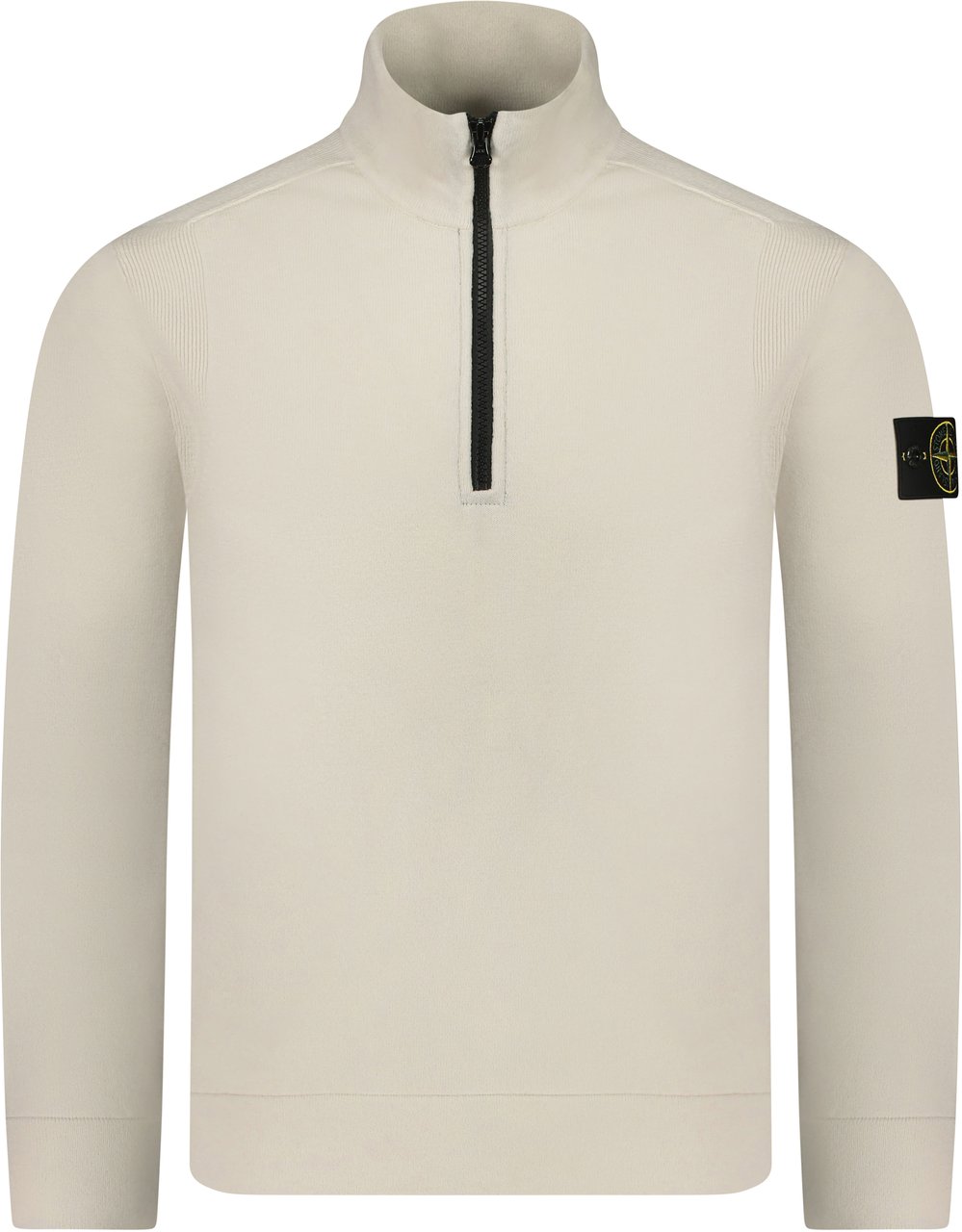 Stone Island Trui korte rits ecru Wit