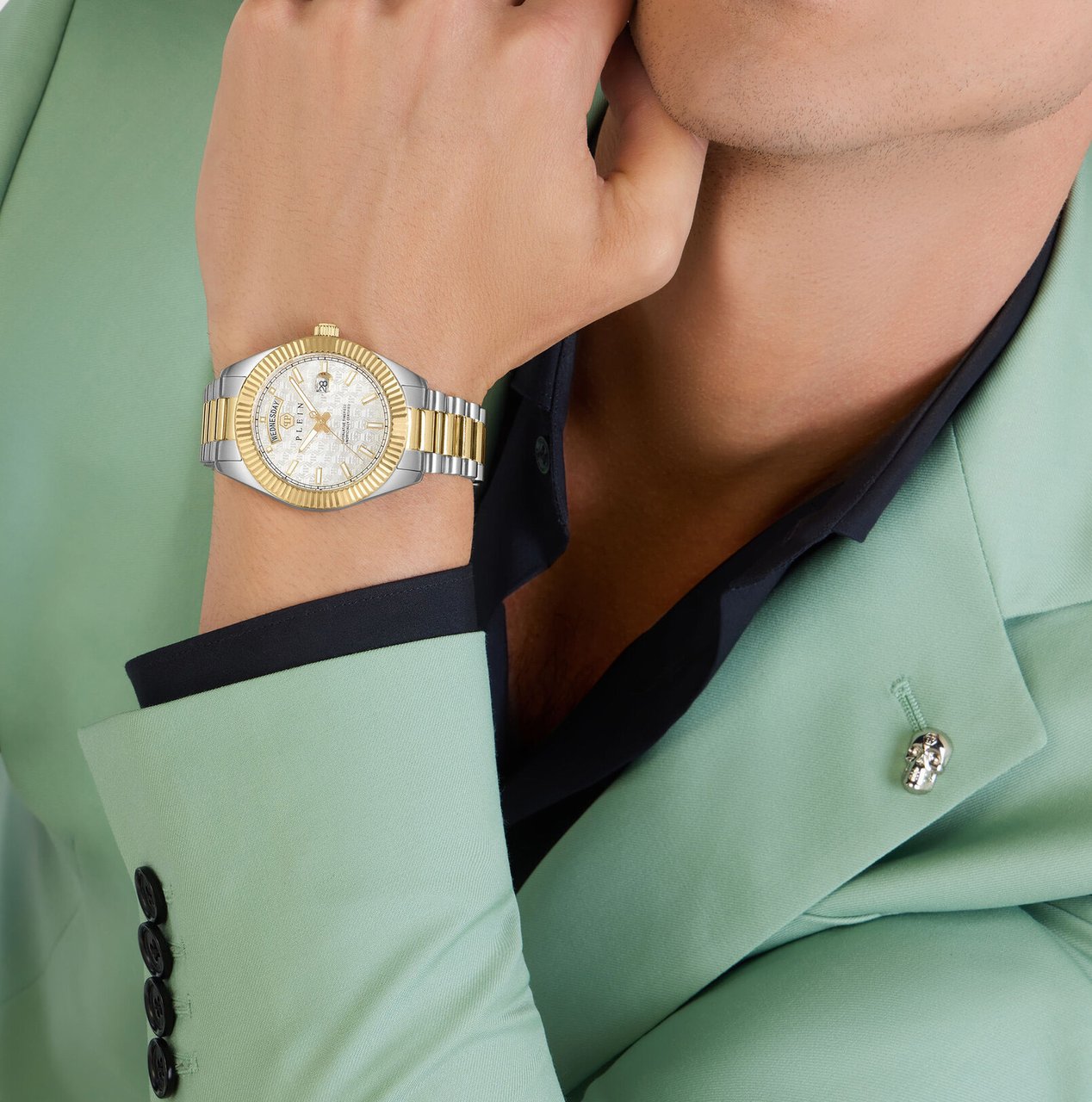 Philipp Plein PWPNA0324 Date Superlative Gent horloge Zilver