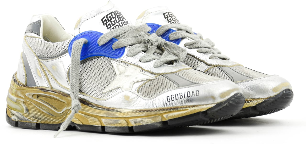 Golden Goose Running Dad Silver Blue Zilver