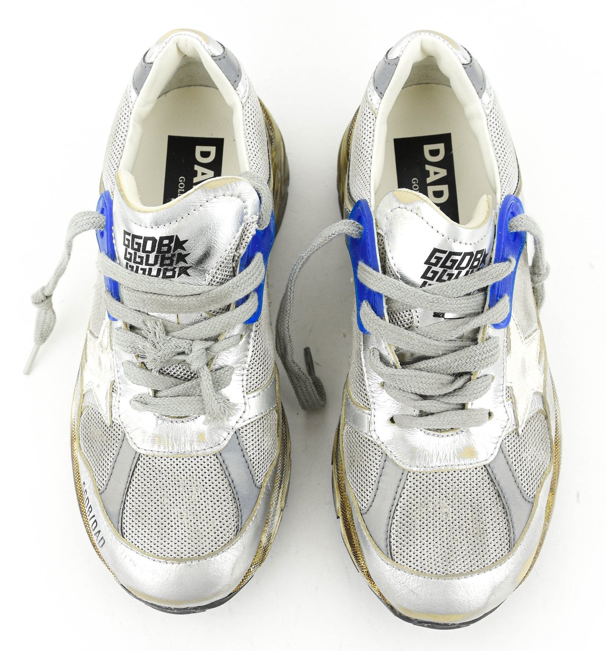 Golden Goose Running Dad Silver Blue Zilver