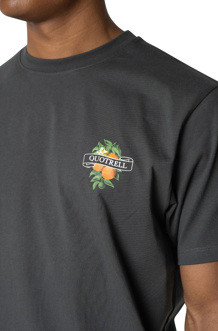 Quotrell Mineola Tee | Anthracite/white Zwart