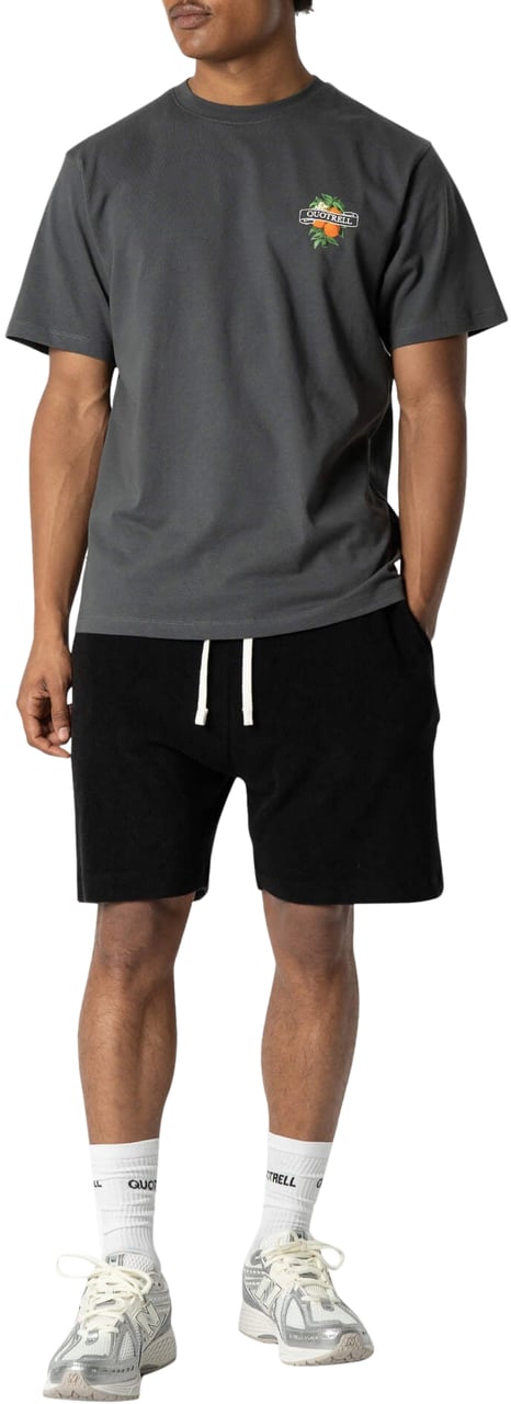 Quotrell Mineola Tee | Anthracite/white Zwart