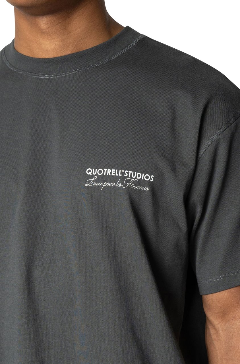 Quotrell Studios Tee | Anthracite/white Zwart
