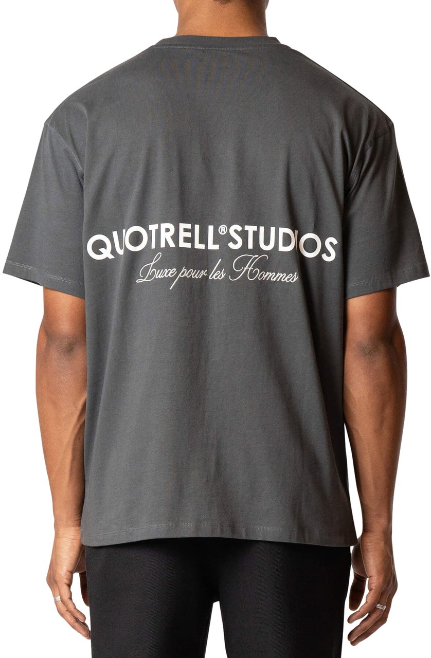 Quotrell Studios Tee | Anthracite/white Zwart
