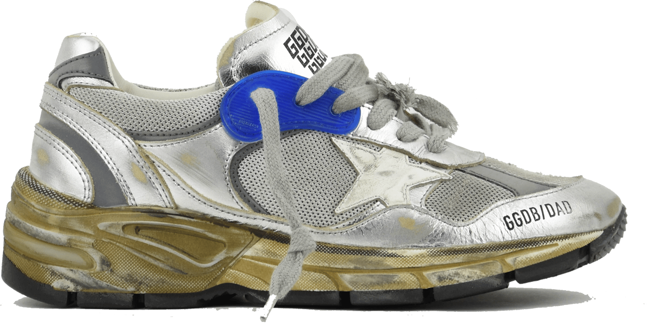 Golden Goose Running Dad Silver Blue Zilver